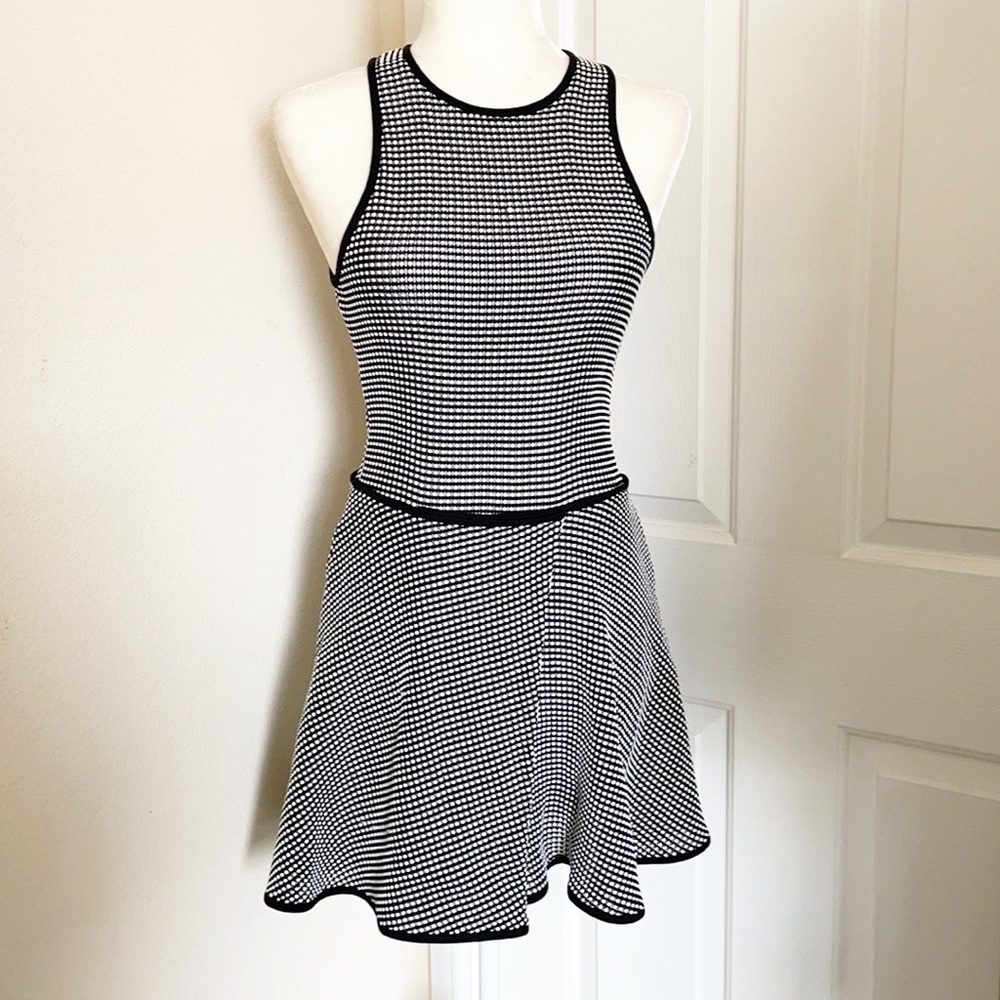 nanushka budapest black white racer back dress
